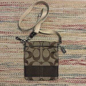 Coach Brown and Tan Crossbody Bag